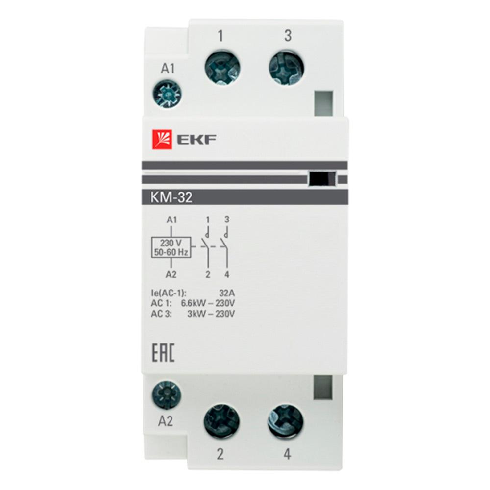 Контактор модульный EKF PROxima КМ (km-2-32-20) 230-240 В 32 А тип AC 2НО