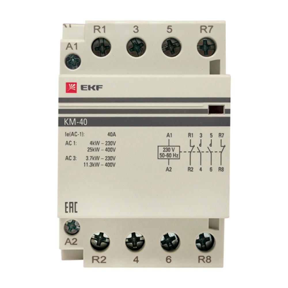 Контактор модульный EKF PROxima КМ (km-3-40-22) 230-240 В 40 А тип AC 2НО+2НЗ