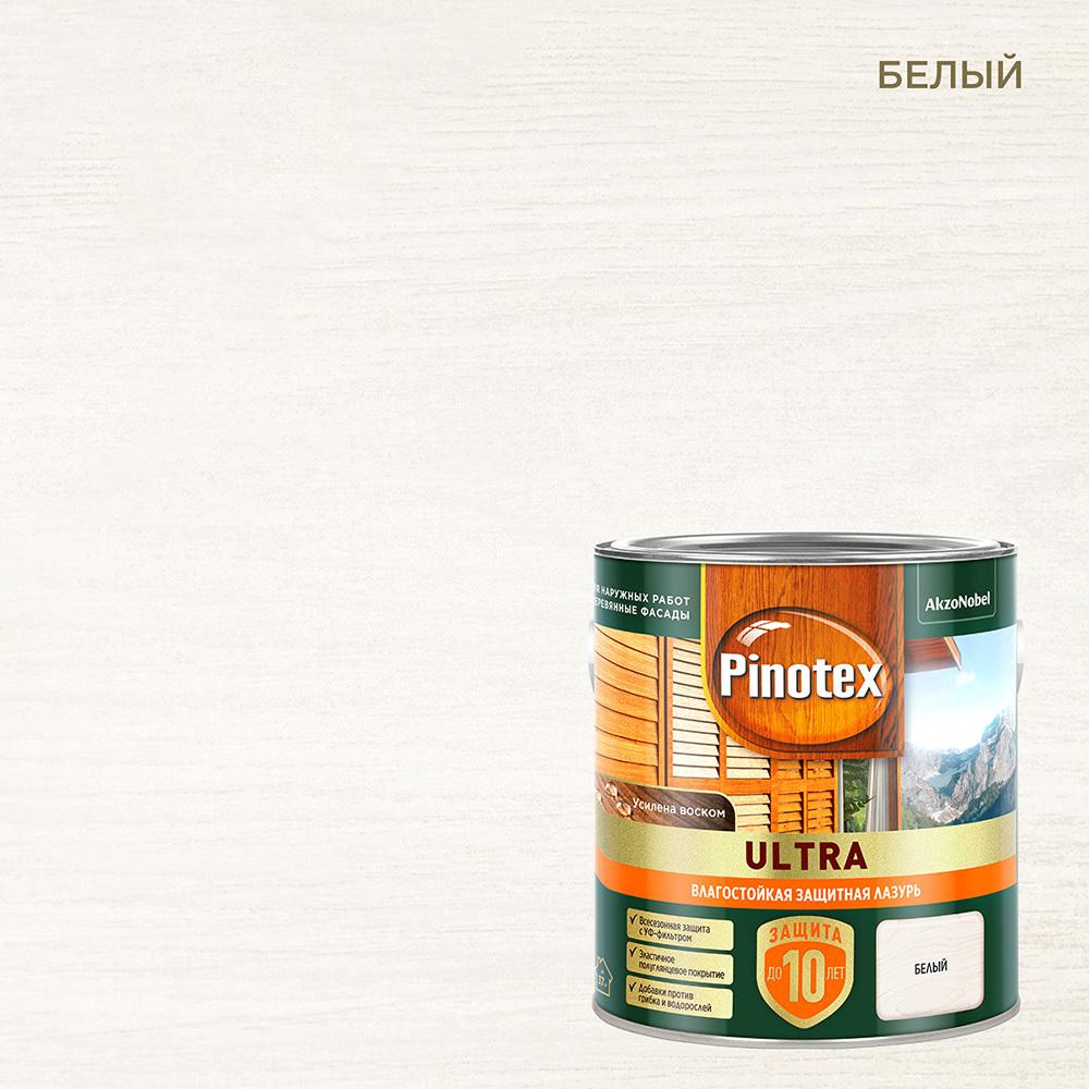 Антисептик Pinotex Ultra декоративный для дерева белый 2,5 л