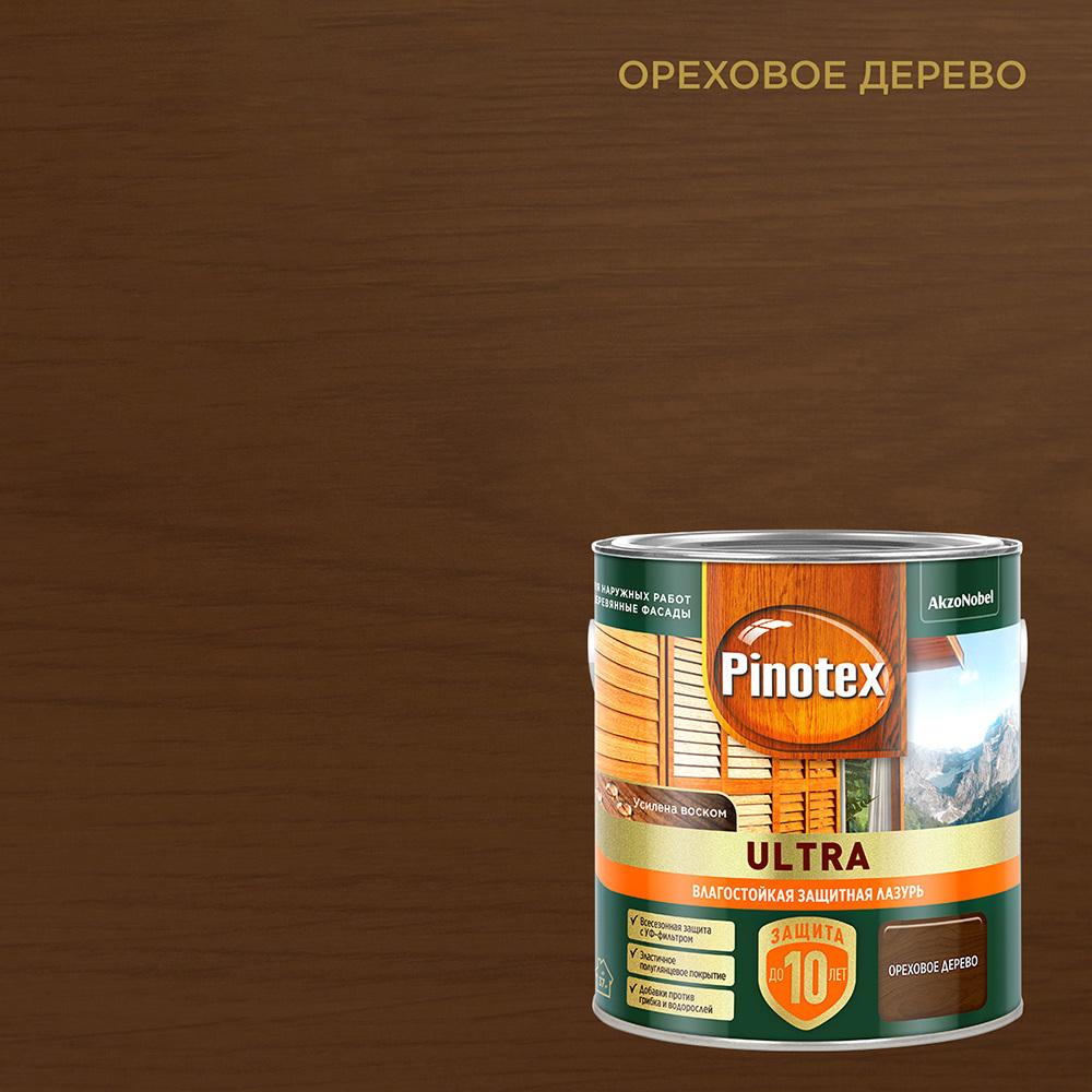 Антисептик Pinotex Ultra декоративный для дерева ореховое дерево 2,5 л