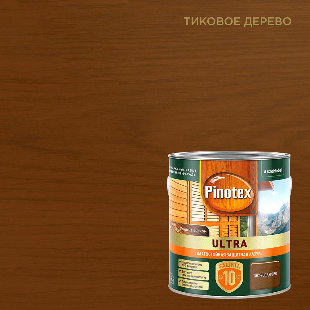 Антисептик Pinotex Ultra декоративный для дерева тиковое дерево 2,5 л