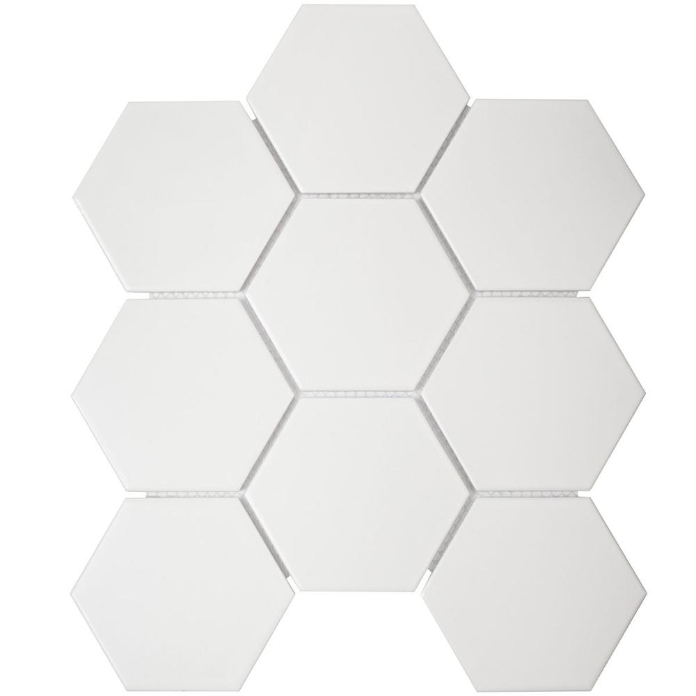 Мозаика Starmosaic Hexagon big белая керамическая 295х256х6 мм матовая