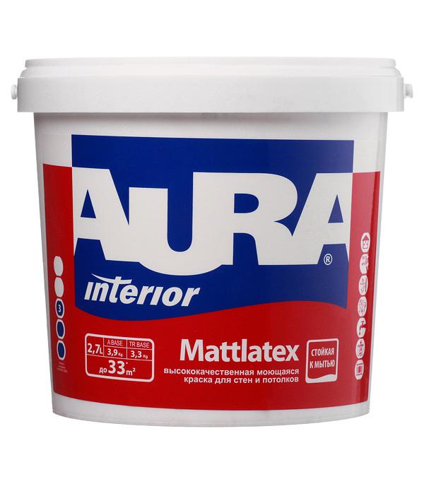 Краска моющаяся Aura Interior Mattlatex база А белая 2,7 л