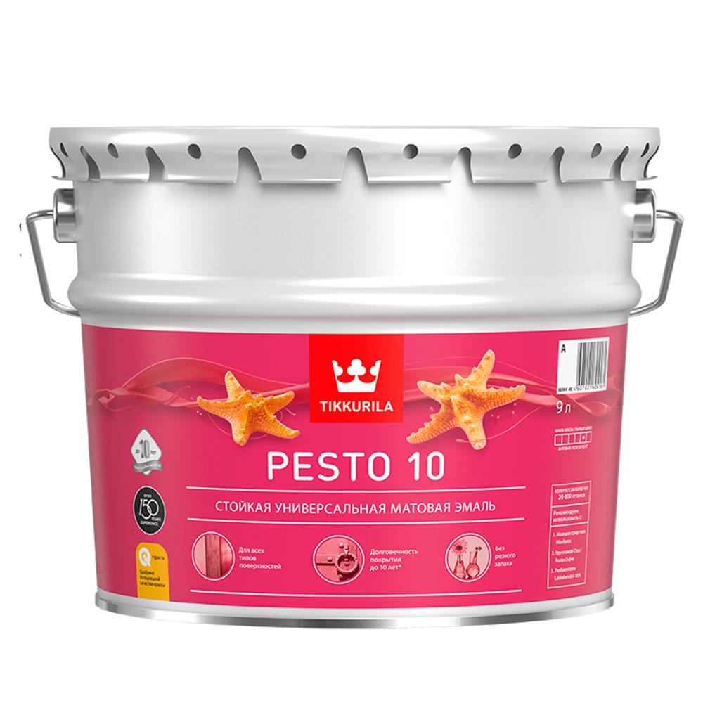 Эмаль алкидная Tikkurila Pesto 10 база С матовая 9 л