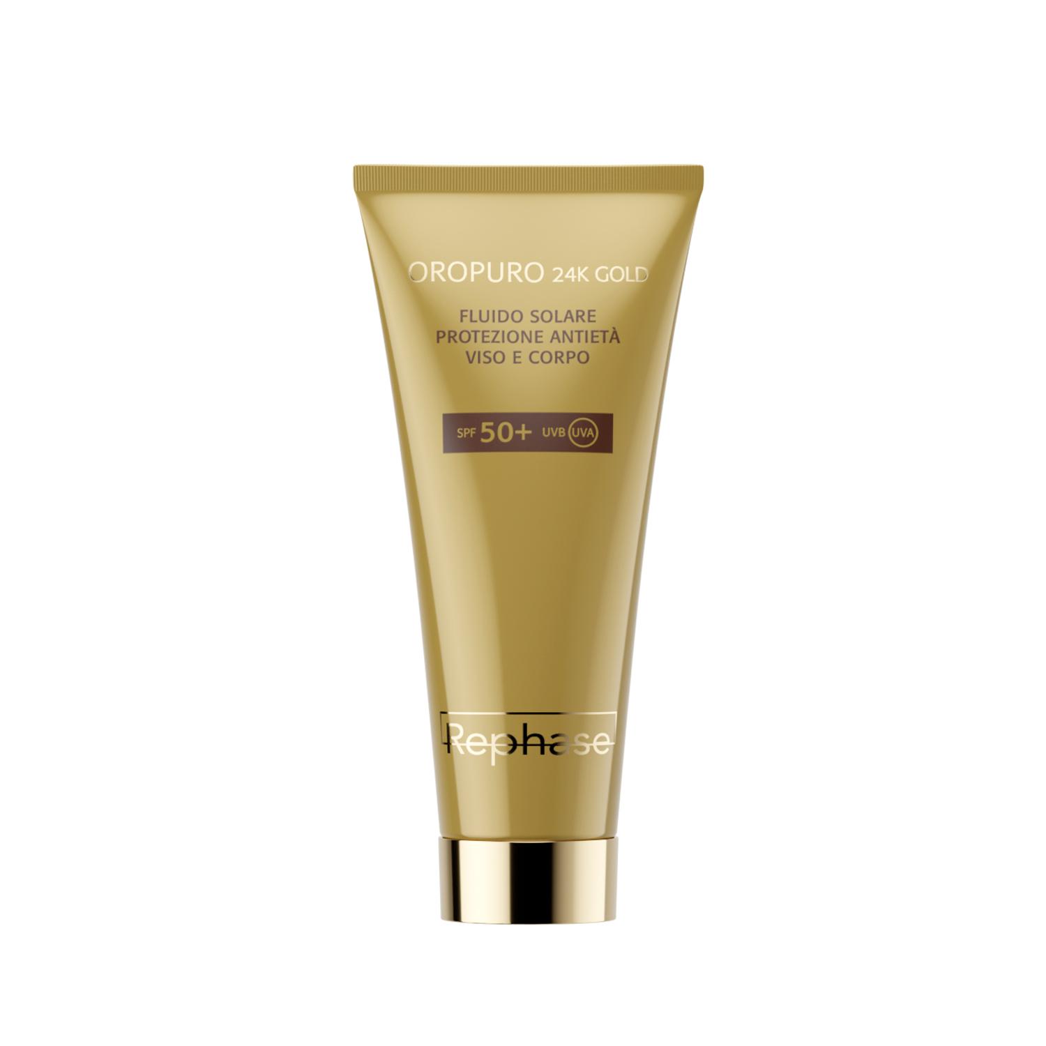 SUN CARE OROPURO 24K SUNSCREEN SPF 50+ Флюид солнцезащитный смягчающий увлажняющий