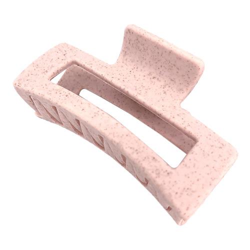 Straw Claw Hair Clip Rectangle Pink Крабик для волос из натуральной пшеницы прямоугольный розовый