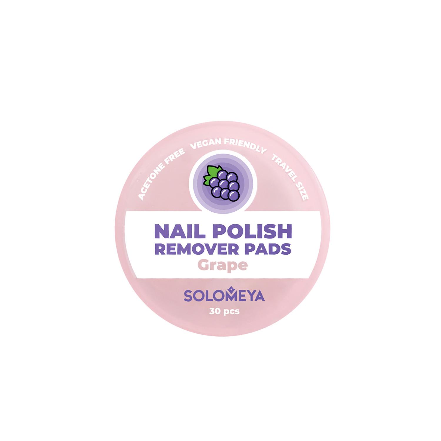 Nail polish remover pads acetone free Grape Салфетки для снятия лака без ацетона с ароматом винограда