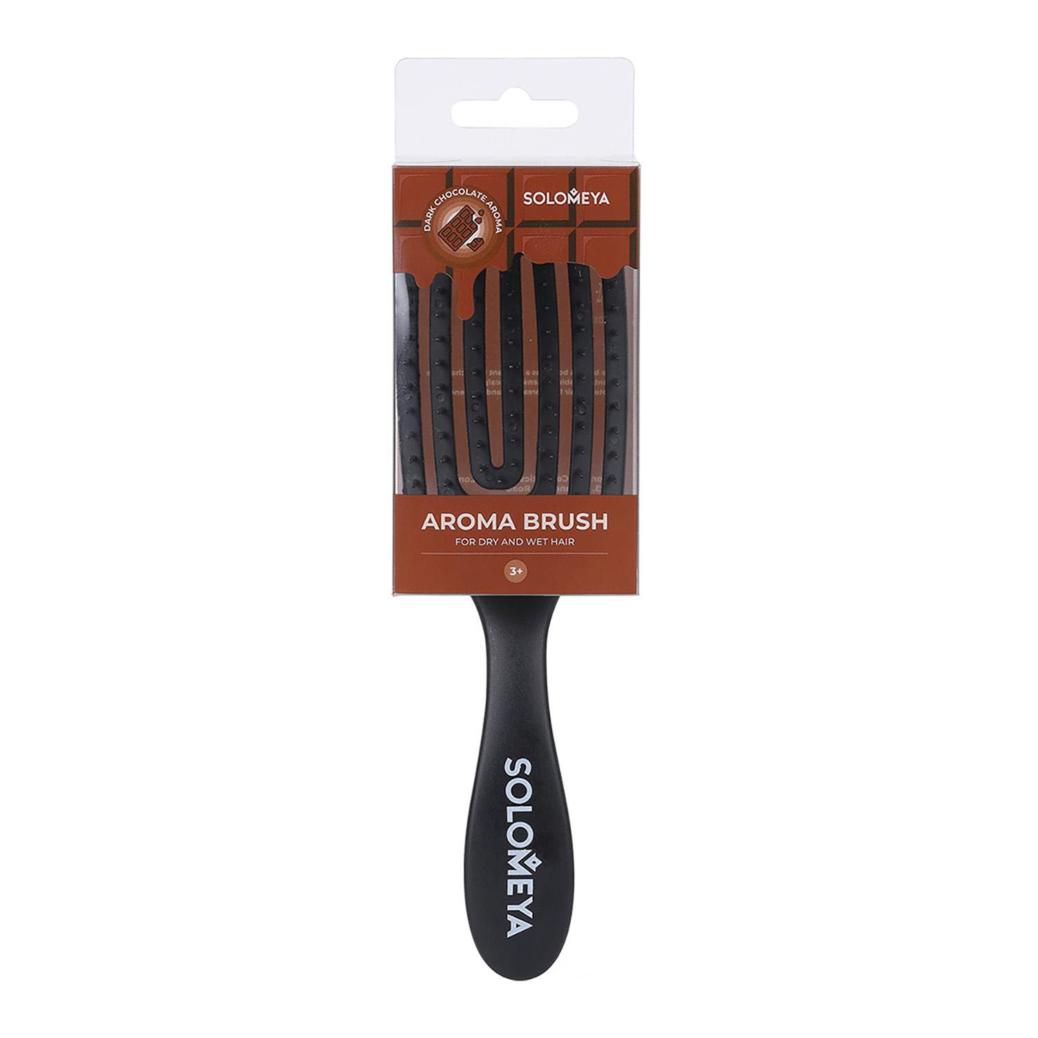 Wet Detangler Mini Brush Rectangular Dark Chocolate Расческа для сухих и влажных волос прямоугольная мини с ароматом горького шоколада