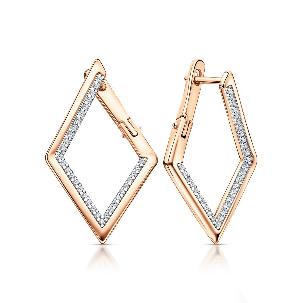 Серьги из серебра с фианитами