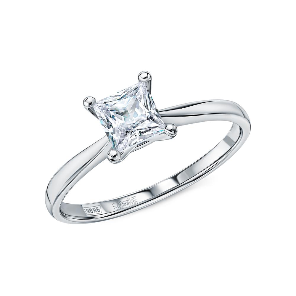 Cold Diamonds | Кольцо из белого золота с бриллиантом выращенным