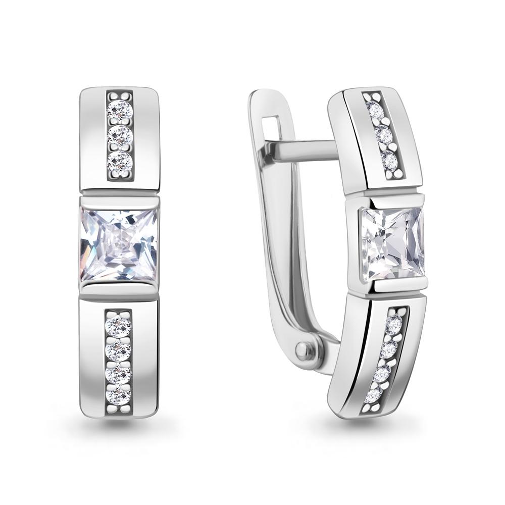 AQUAMARINE | Серьги из серебра с фианитами