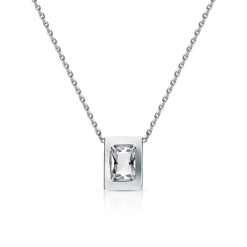 Колье из серебра с горным хрусталём природным