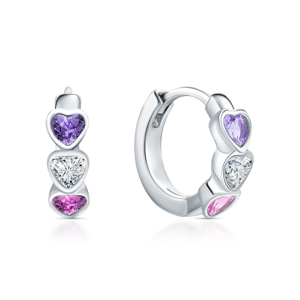 Серьги из серебра с корундами и фианитами