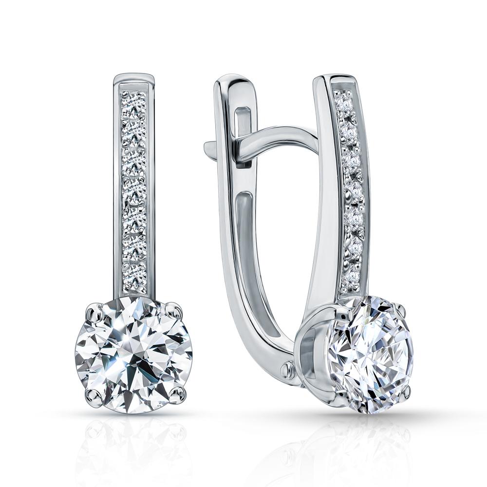 Cold Diamonds | Серьги из белого золота с бриллиантами выращенными