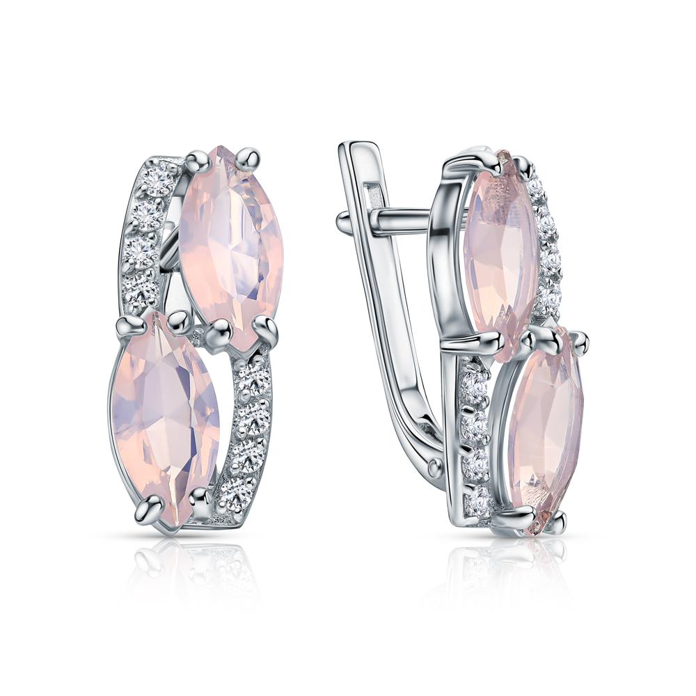 Серьги из серебра с фианитами