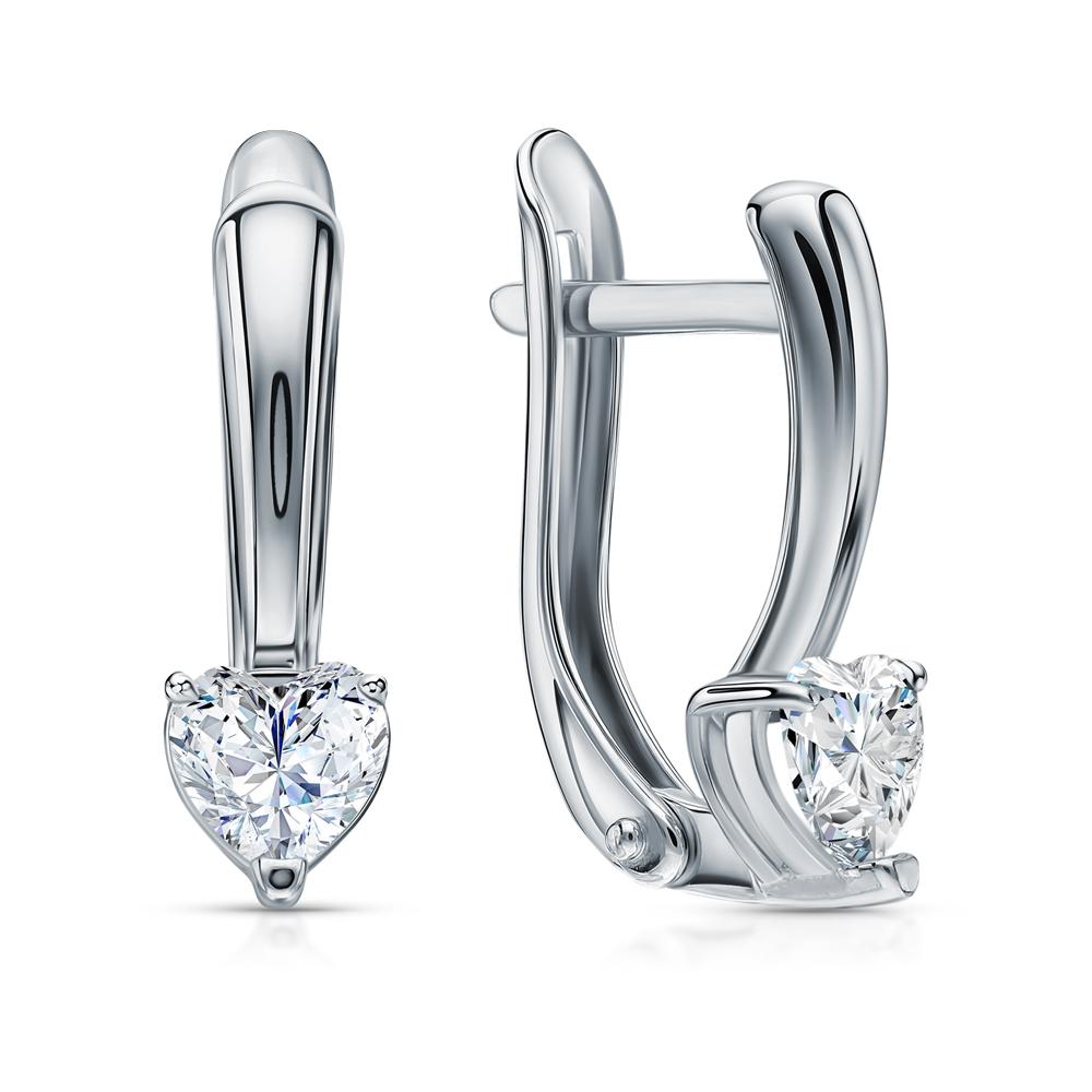 Серьги из серебра с фианитами