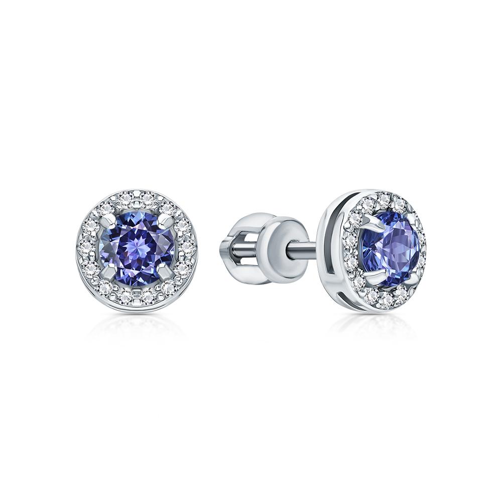 Серьги из серебра с фианитами
