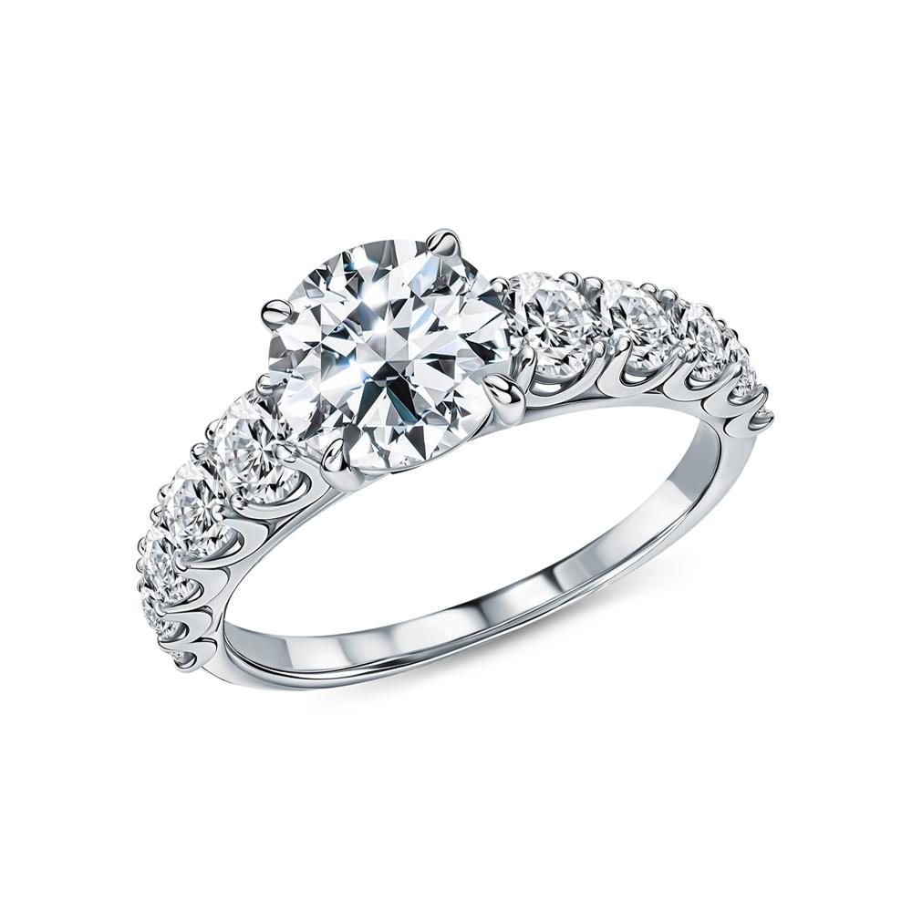 Cold Diamonds | Кольцо из белого золота с бриллиантами выращенными