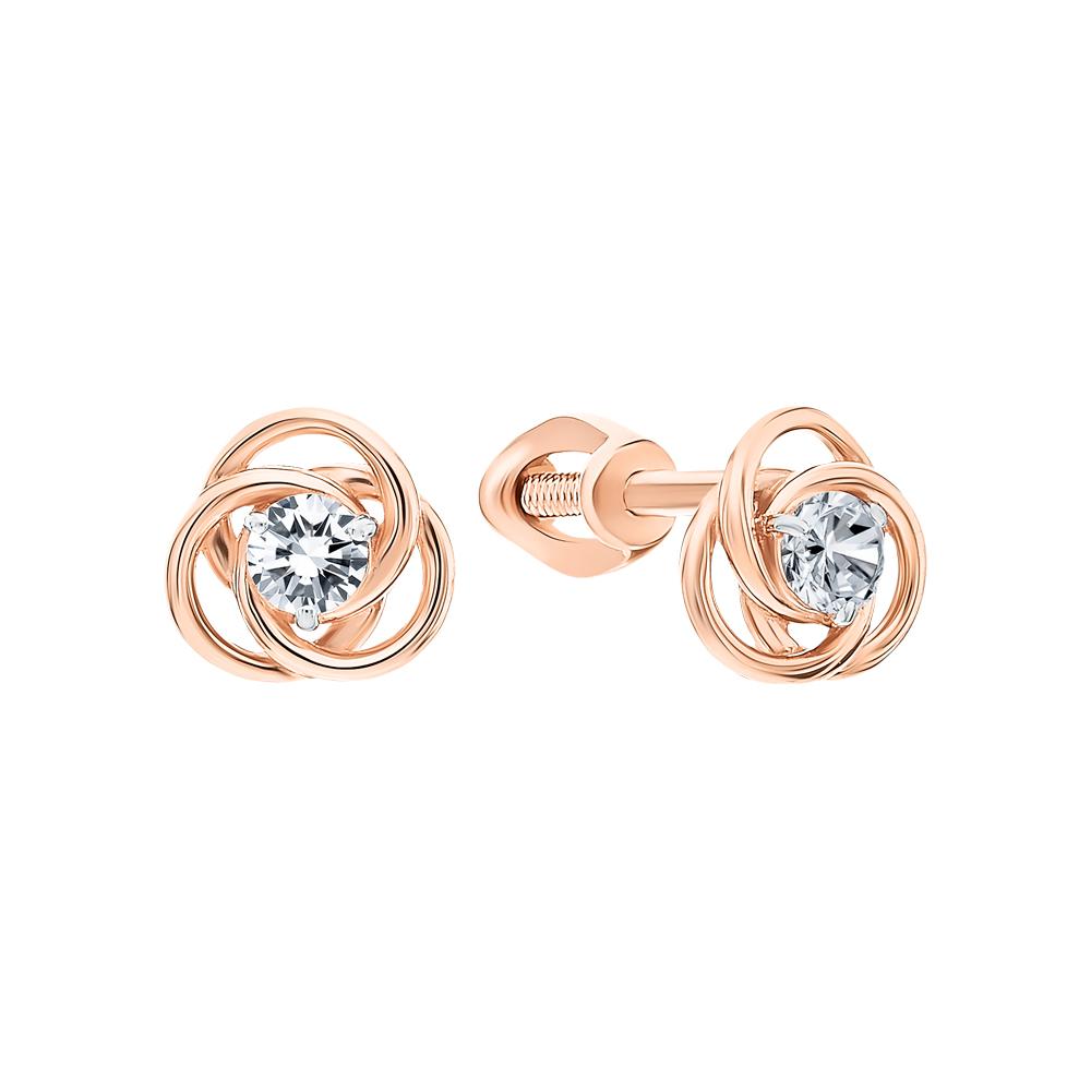 Серьги из золота с фианитами