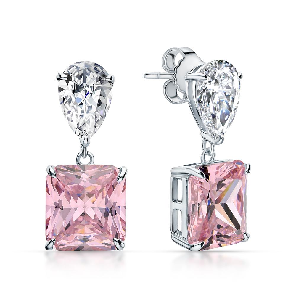 Серьги из серебра с фианитами