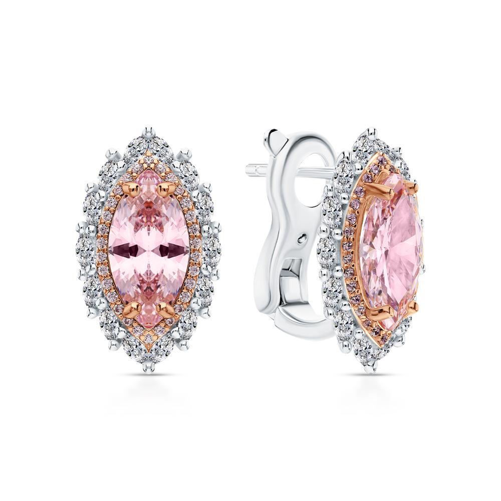 Серьги из серебра с фианитами
