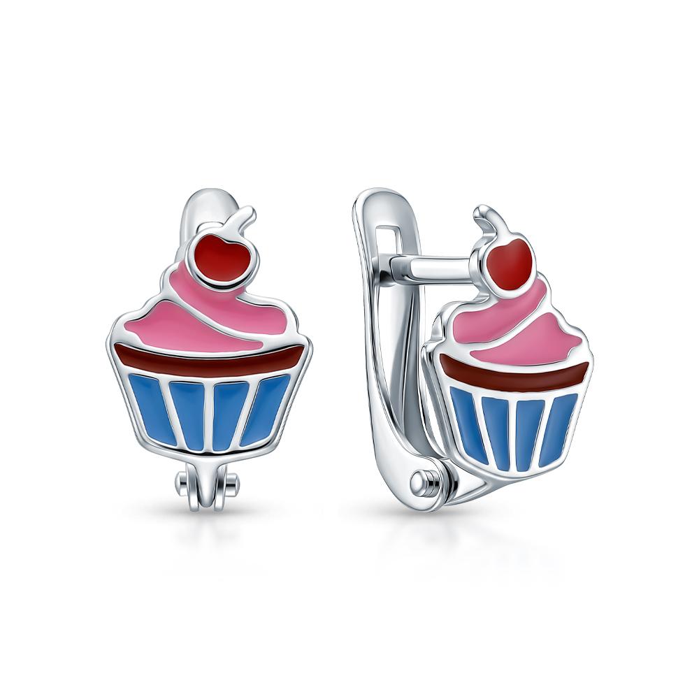 Серьги из серебра с эмалью