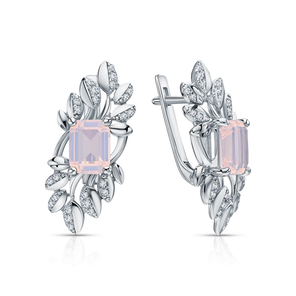 Серьги из серебра с фианитами