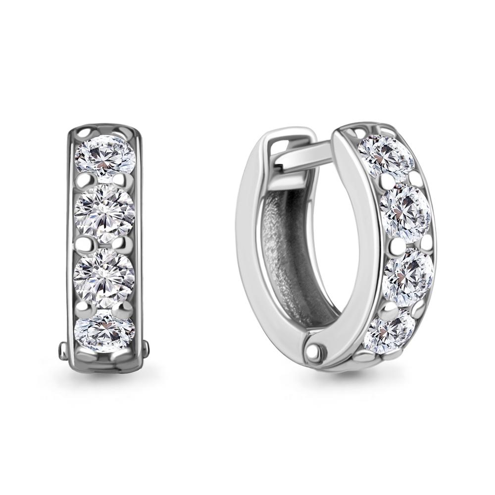 Серьги из серебра с фианитами