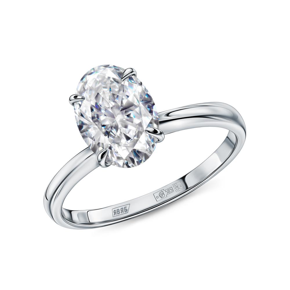 Cold Diamonds | Кольцо из белого золота с бриллиантом выращенным
