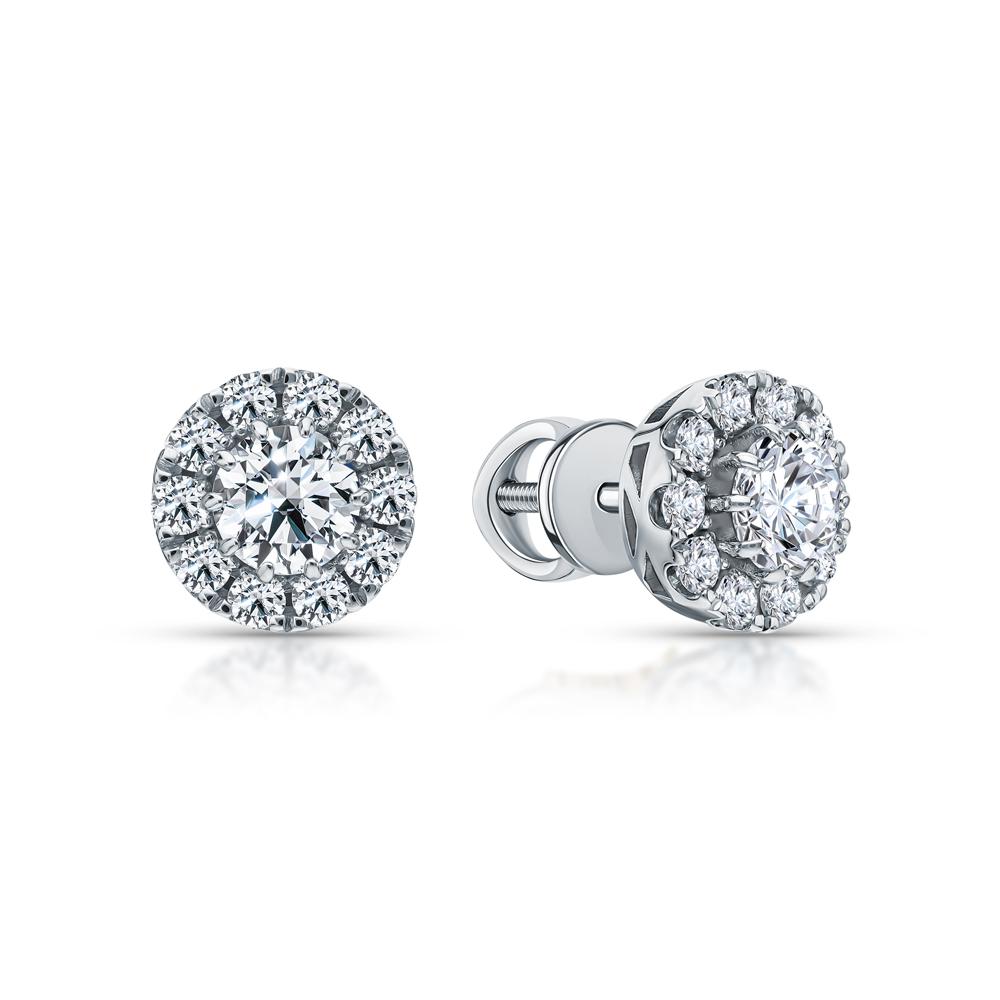 Cold Diamonds | Серьги из белого золота с бриллиантами выращенными