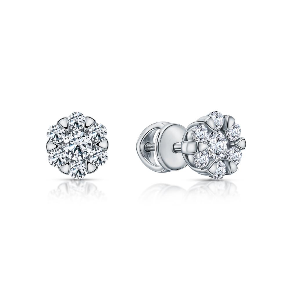 Cold Diamonds | Золотые серьги с бриллиантами выращенными