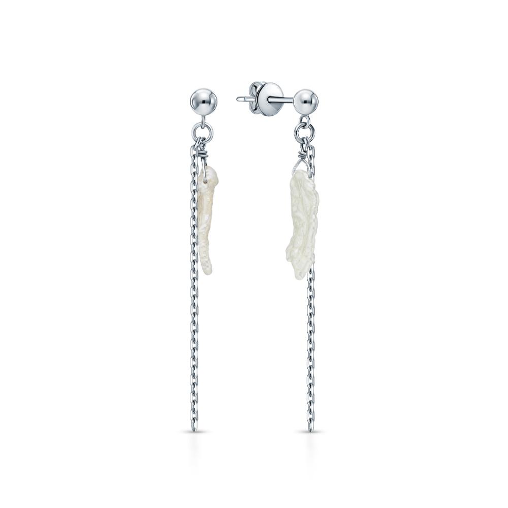 Серьги из серебра с жемчугом