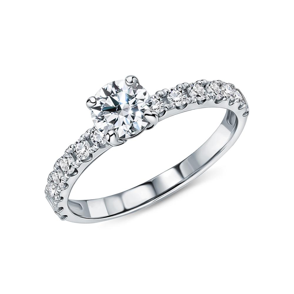 Cold Diamonds | Кольцо из белого золота с бриллиантами выращенными