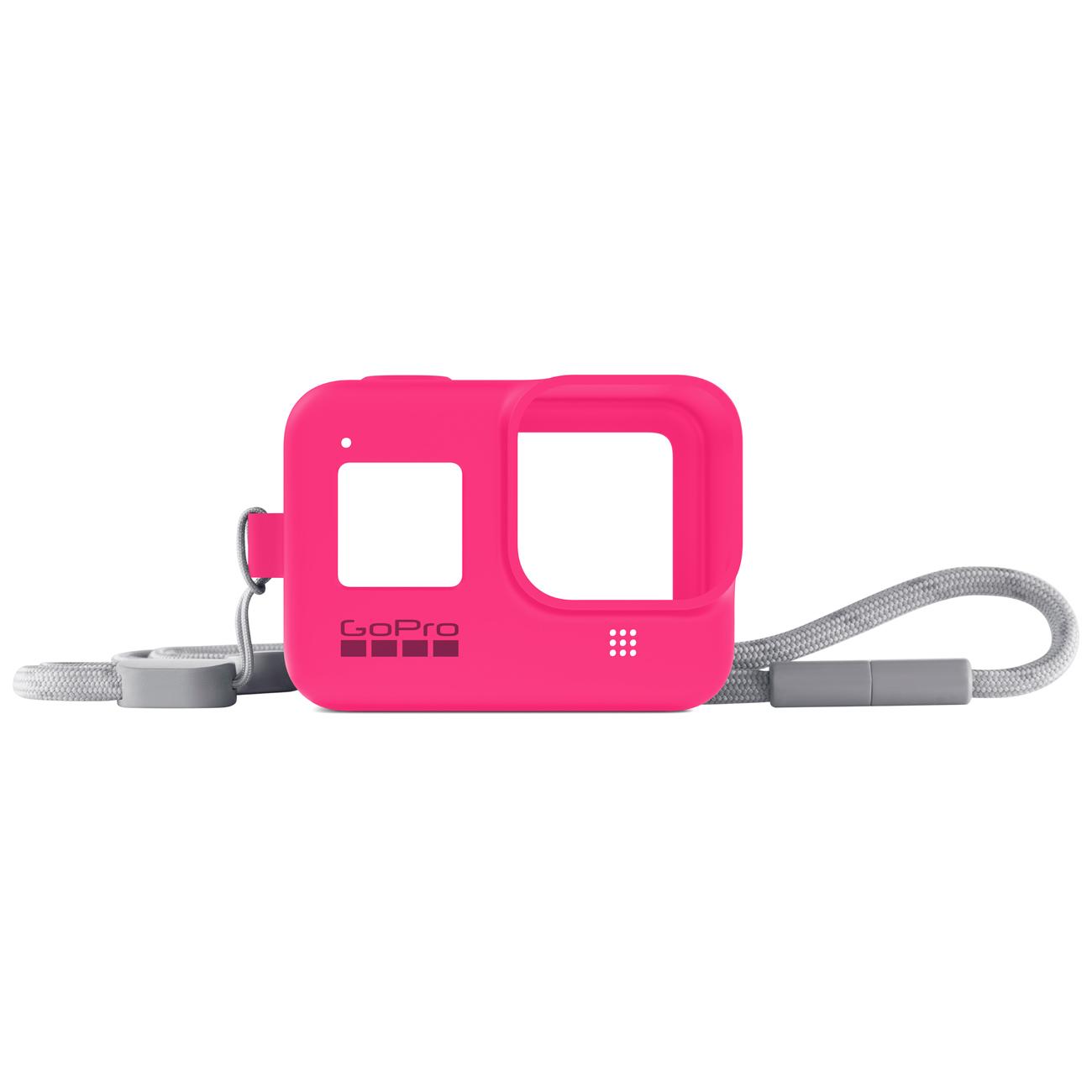 GoPro | Силиконовый чехол с ремешком GoPro Sleeve + Lanyard Neon розовый (ACSST-011)
