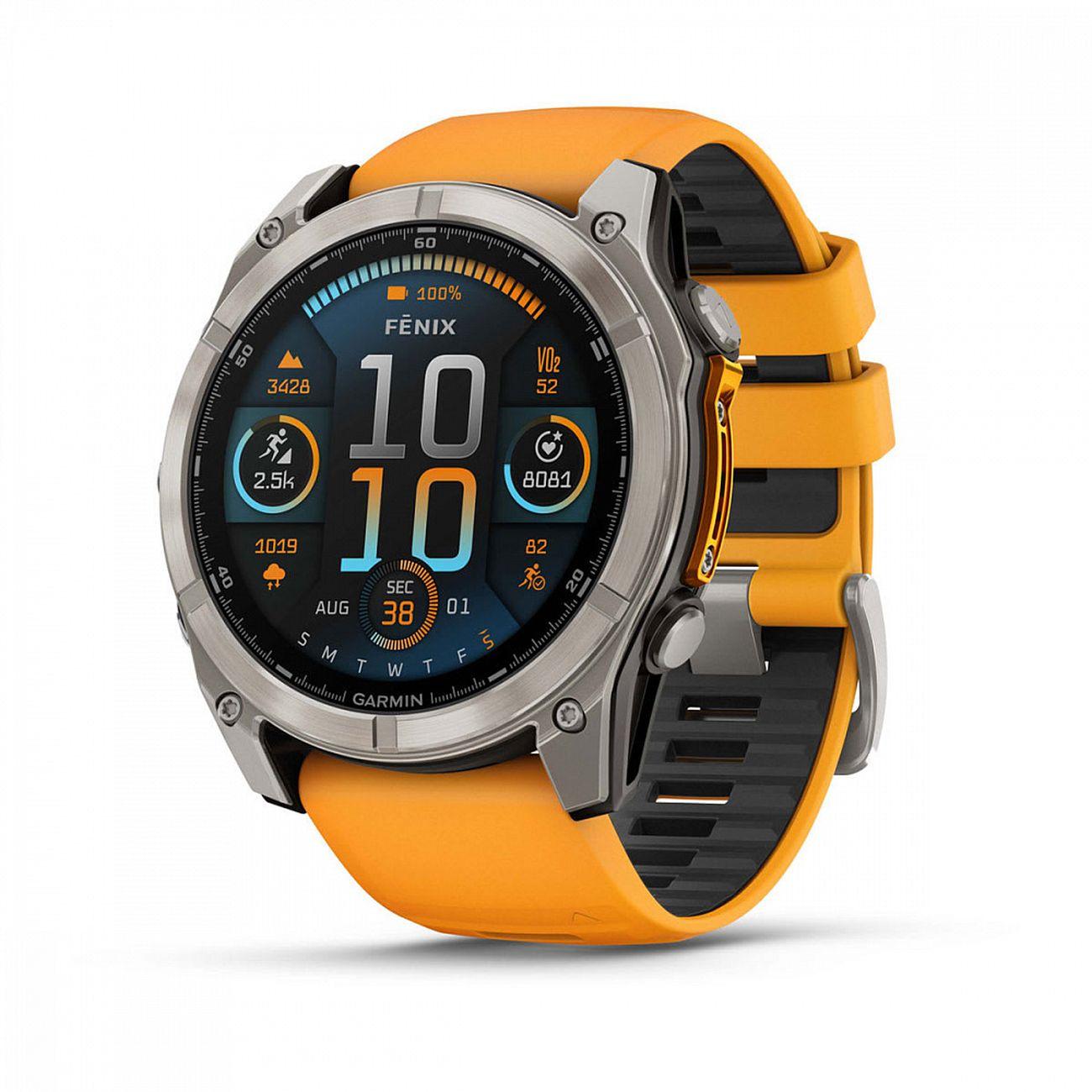 Garmin | Спортивные часы Garmin Fenix 8 AMOLED Sapphire 51мм серый оранжевые