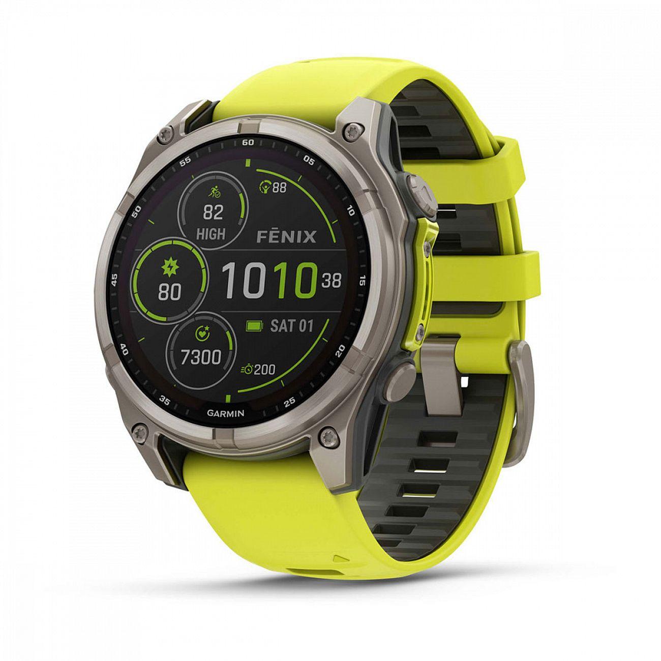 Garmin | Спортивные часы Garmin Fenix 8 Solar Sapphire 47мм серый желтые