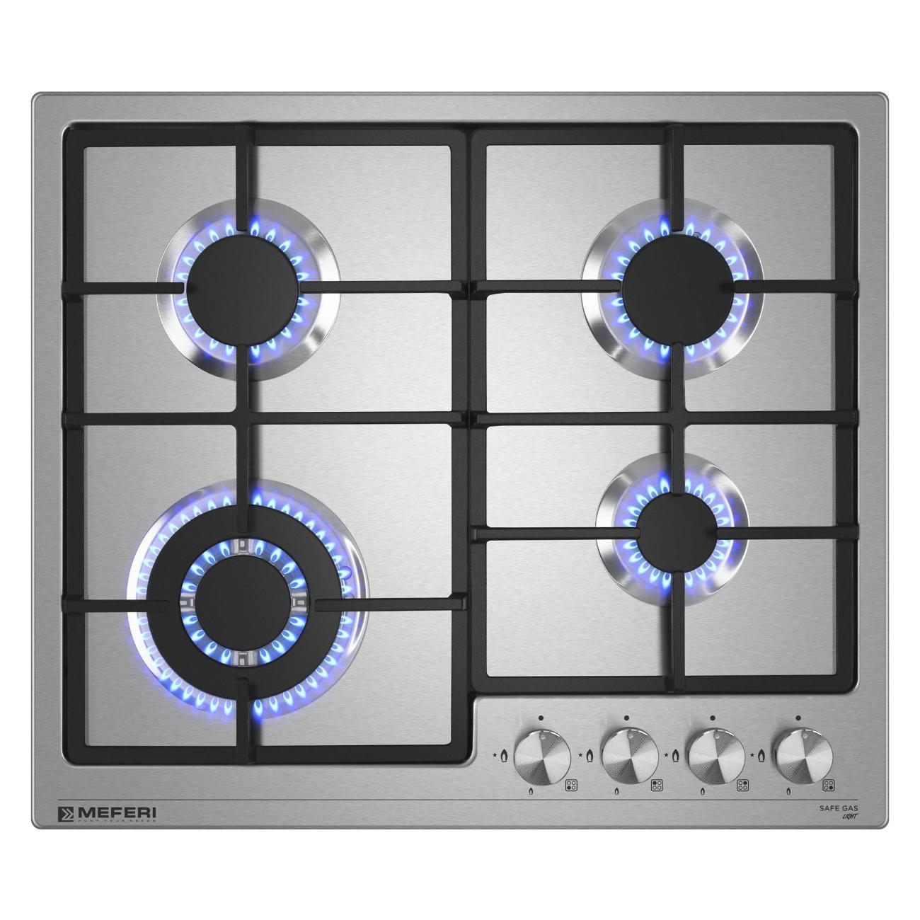 MEFERI | Варочная панель газовая MEFERI MGH604IX LIGHT, 60 см, 4 конфорки