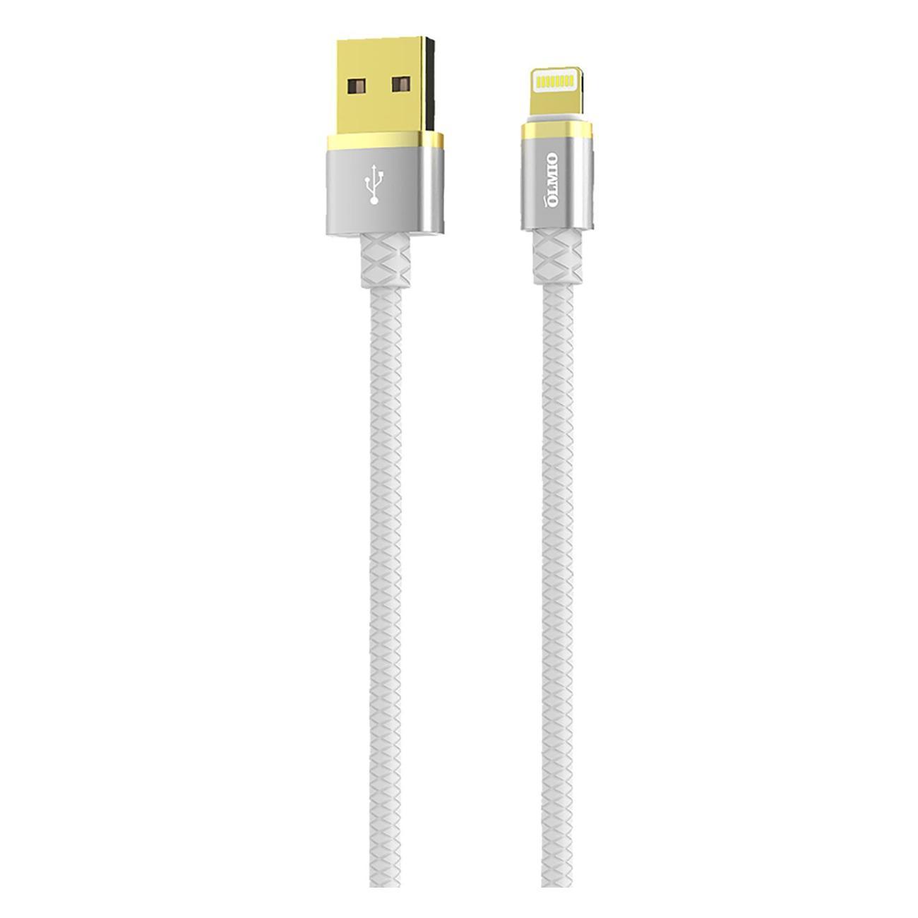 Olmio | Кабель для смартфона, телефона Olmio DELUXE USB 2.0 lightning, 1м 2.1A белый