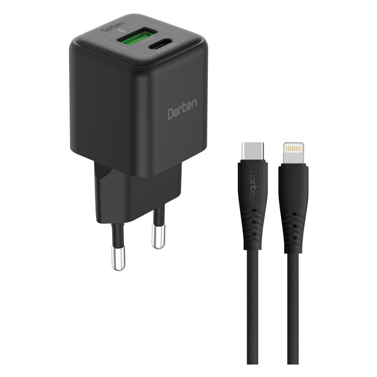 Dorten | Сетевое зарядное устройство Dorten 2USB 20W+USB-C to Lightning DN206603