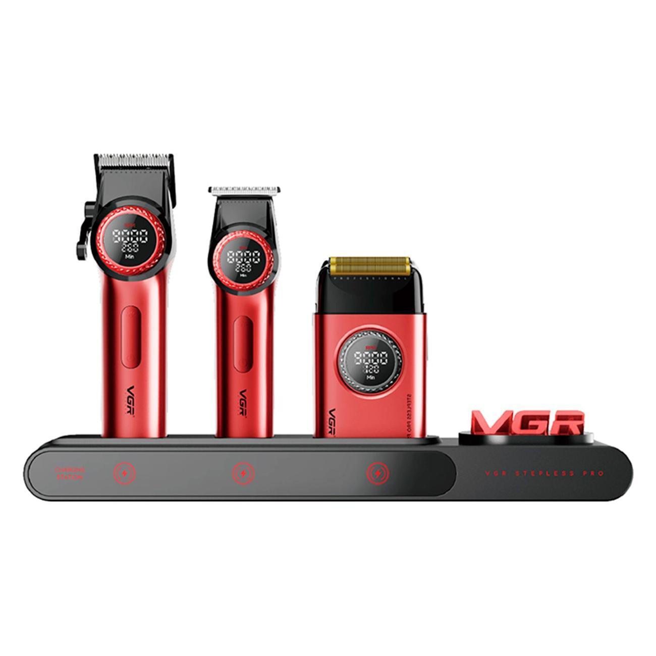 VGR Professional | Машинка для стрижки волос VGR Professional Pro 3 in 1 Red