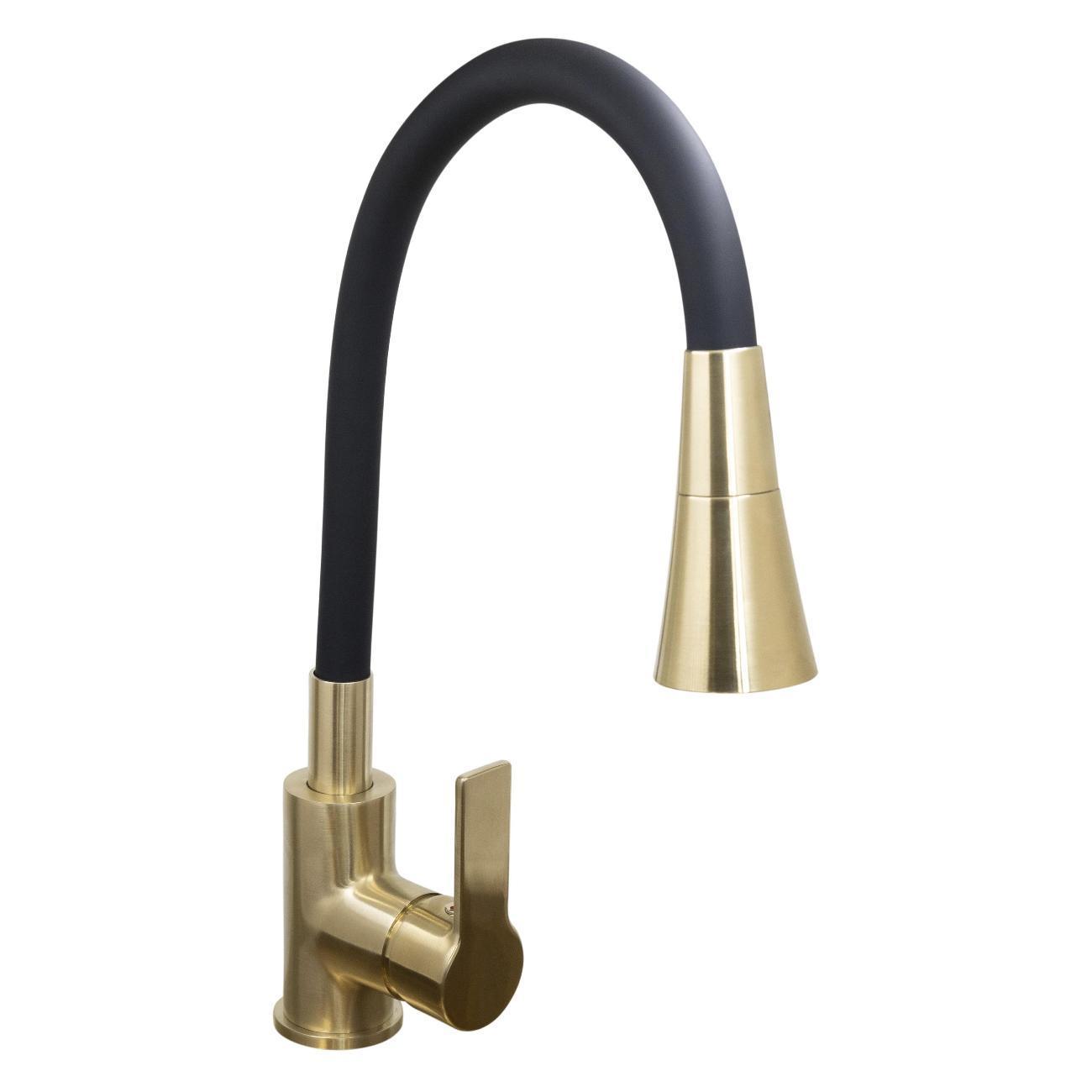 Stella Polar | Смеситель Stella Polar Тулуза S3865-2 с гибким изливом, матовое золото/