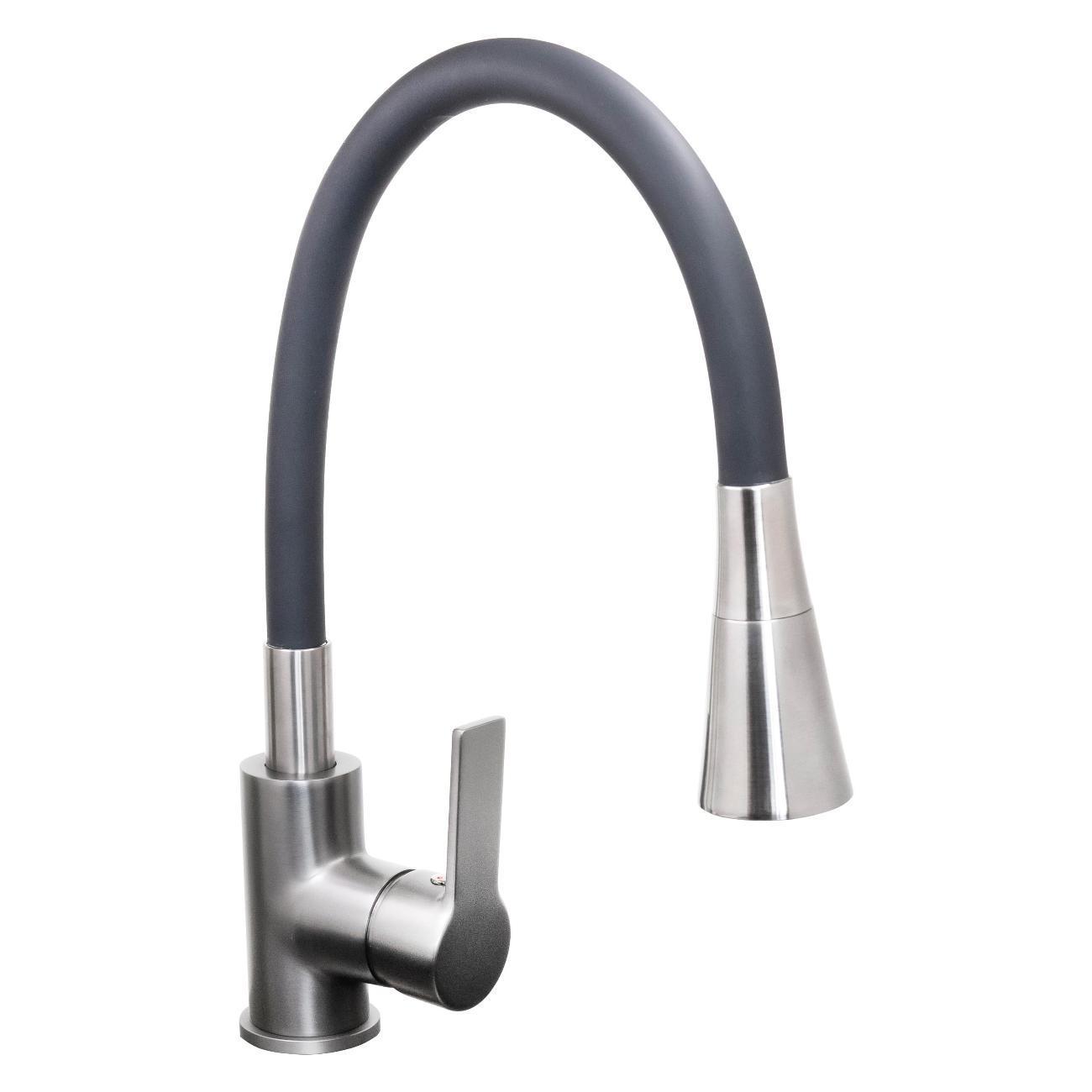 Stella Polar | Смеситель Stella Polar Тулуза S3865-2 с гибким изливом, оружейная сталь/ черный