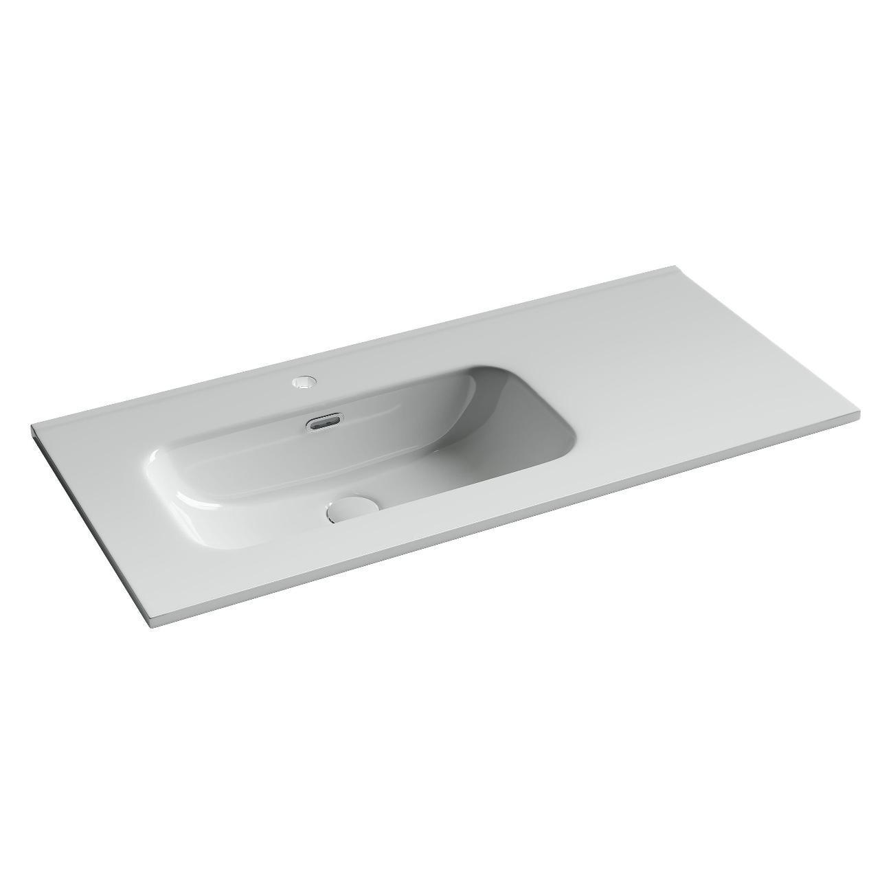 Ceramicanova | Раковина для ванной Ceramicanova Раковина накладная мебельная CERAMICANOVA Element чаша слева с отверстием под смеситель 1010x465x180 мм цвет белый CN7003L