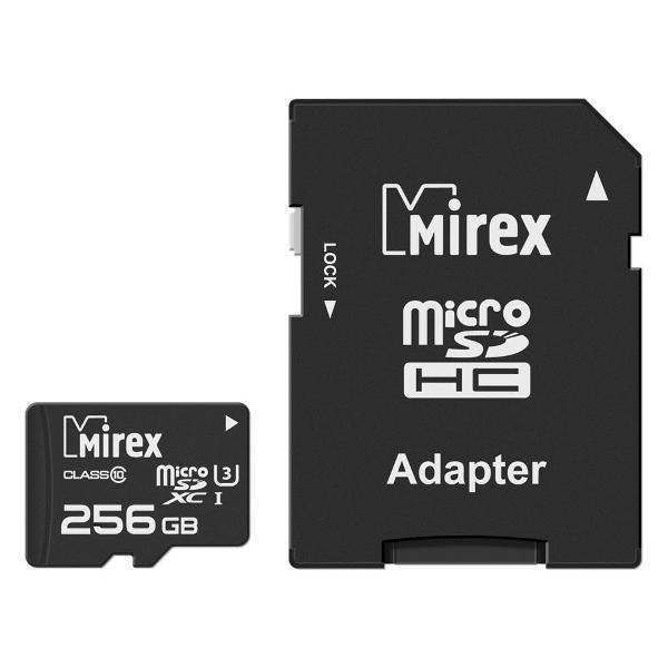 Mirex | Карта памяти Mirex microSDХC с адаптером 256GB (UHS-I, U3, class 10)