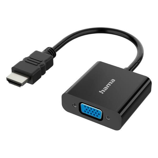 Hama | Адаптер Hama HDMI на разъем VGA и аудио разъём 3,5 мм (Jack), Full HD 2K, черный 200343