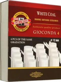 Уголь художественный белый круглый Gioconda 8692, HB, 4 штуки