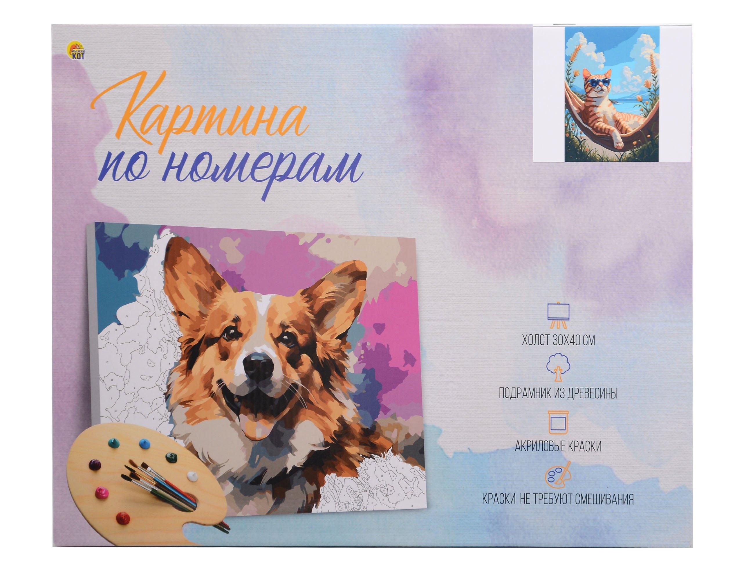 Набор для творчества. Картина по номерам "Кот на отдыхе" (30x40 см)