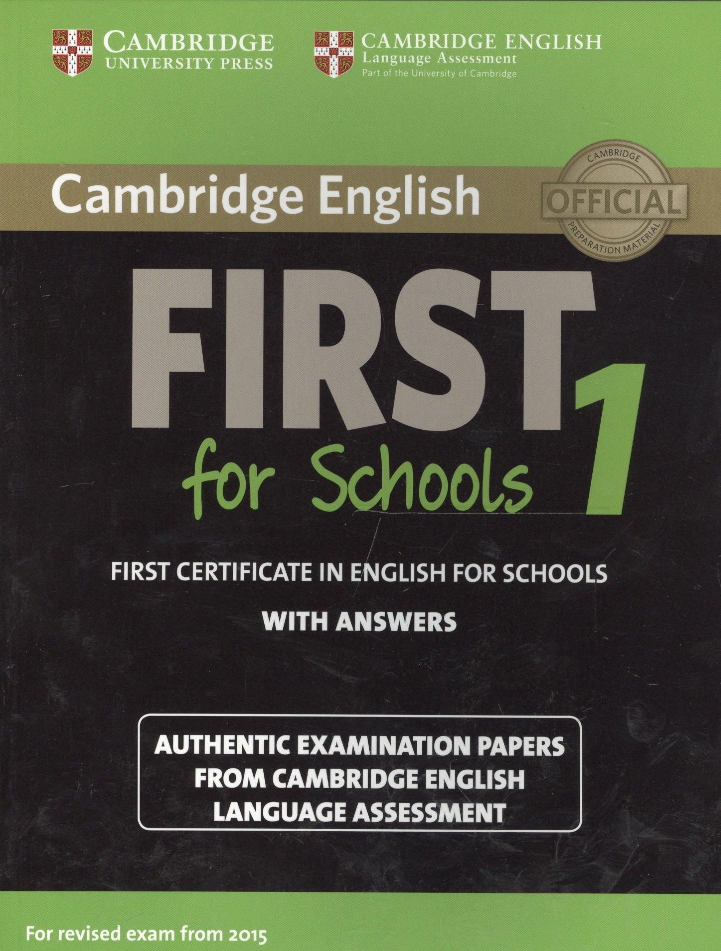 Британия | Cambridge English First 1 for Schools without Answers (м) (англ. яз.) (черный)
