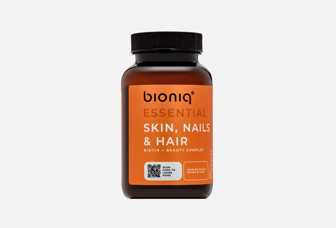 bioniq essential | skin, nails & hair биотин, линолевая кислота, витамин B5. 120 шт