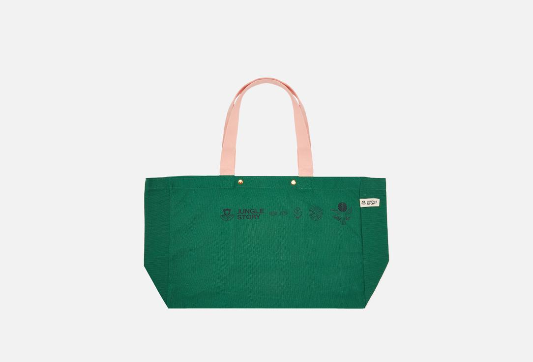 Big Thick Green-Pik Cotton Bag with bottom and riverts. 1 шт